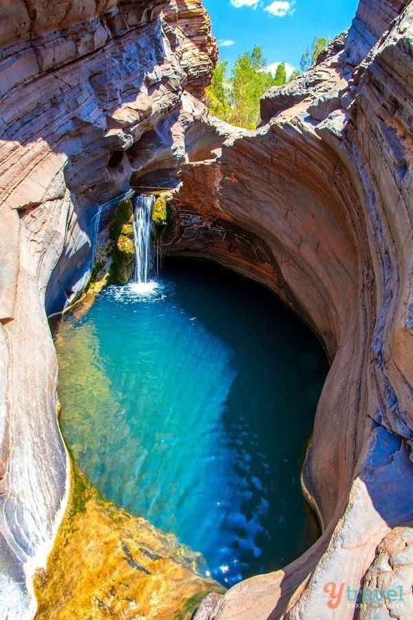 blue, nature, water, natural arch, rock,