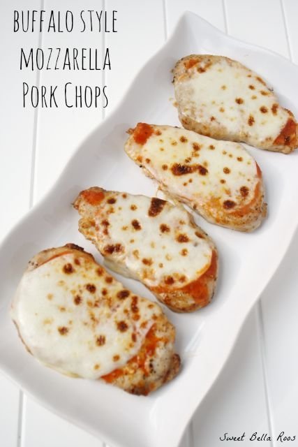 Buffalo Style Mozzarella Pork Chops