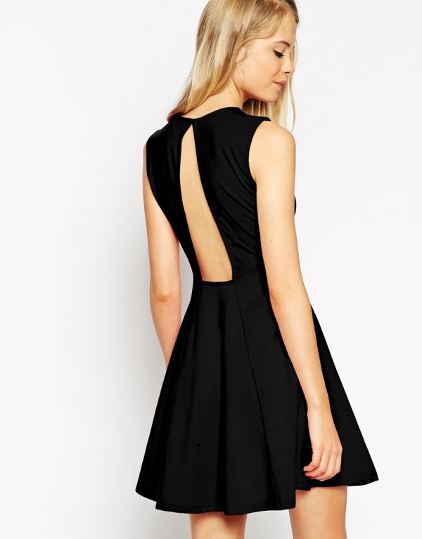 ASOS Sleeveless Skater Dress with Cutout Back Detail