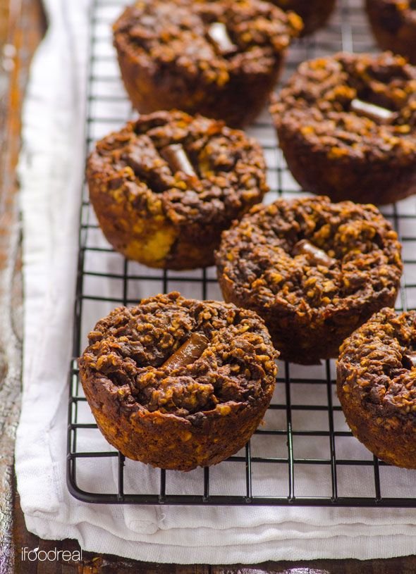 Chocolate Zucchini Protein Oatmeal Cups