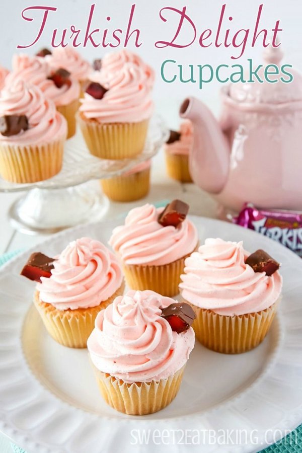 Turkish Delight Surprise inside Cupcakes