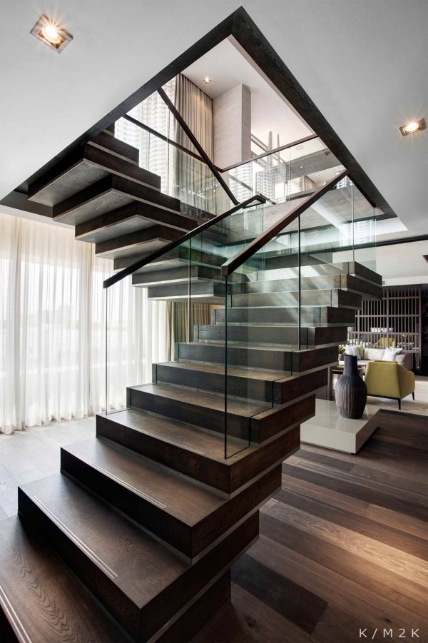 Glass and Wood Stairs - 47 Amazing Staircases You'll Want to…