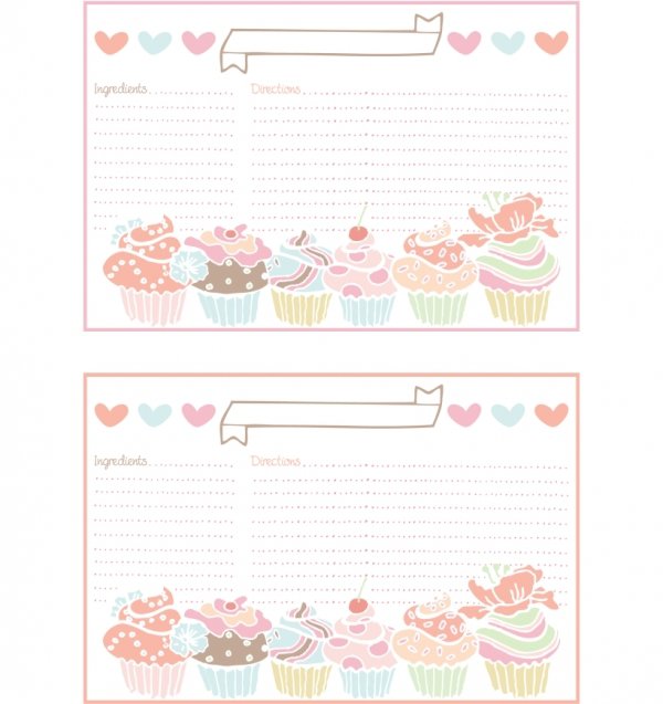 Cupcake Recipe Cards