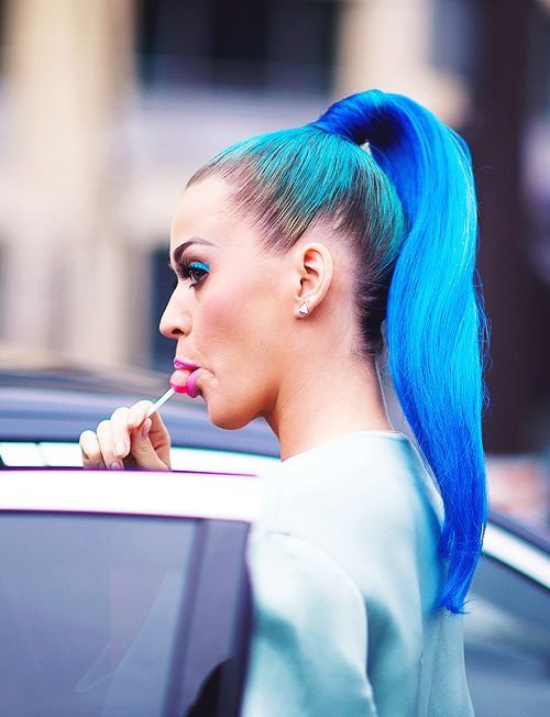 Bright Blue High Ponytail