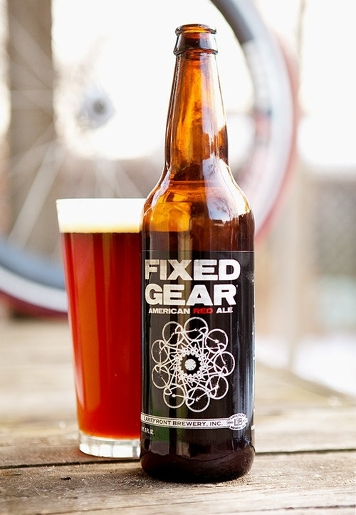 Lakefront Fixed Gear, Fixed Gear American Red Ale, alcoholic beverage, drink, beer,