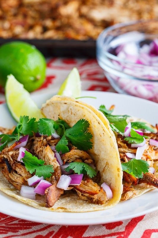 Slow Cooker Chicken Carnitas Tacos