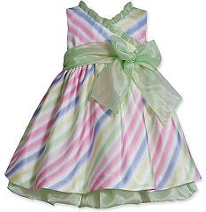 Bonnie Jean Stripe Shantung Dress