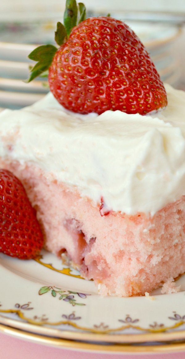 Strawberry Sheet Cake with Lemon Cream Cheese Frosting