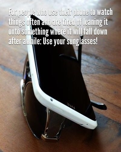 Use Sunglasses as Your Mobile Phone Holder