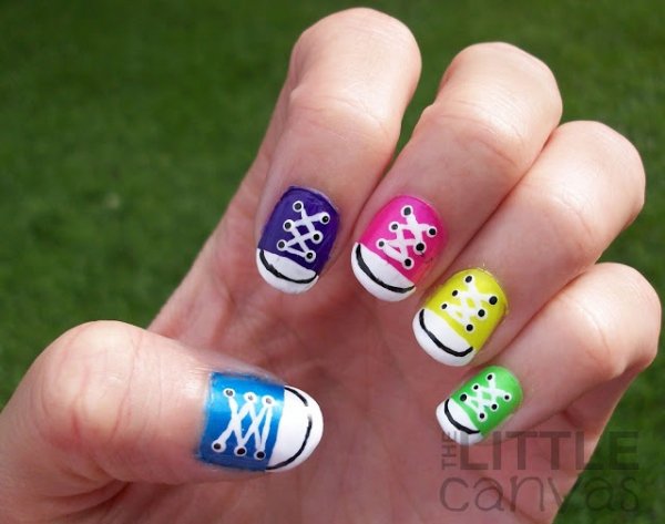 Rainbow Converse Nail Art