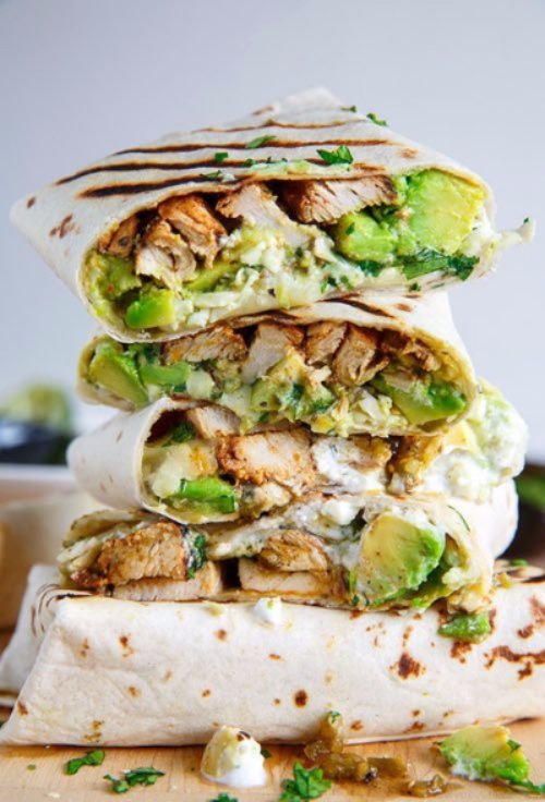 Chicken and Avocado Burritos