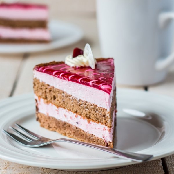Zucchini Chocolate Cake with Raspberry Mousse