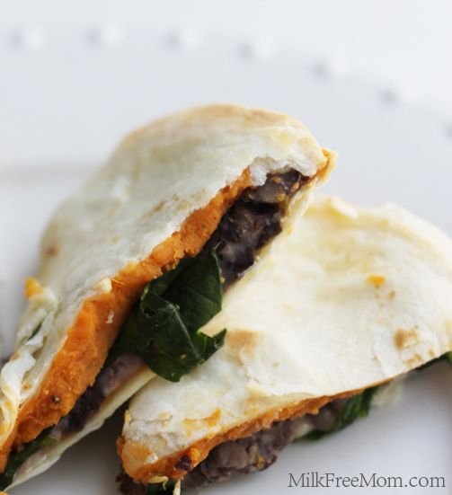 Sweet Potato, Black Bean, and Spinach Quesadillas