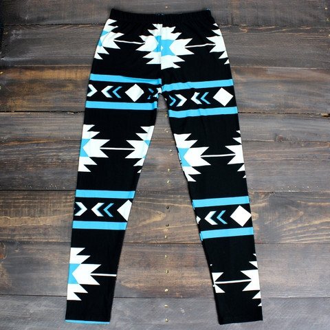 Aztec Print Leggings Mint - ONE SIZE / Mint