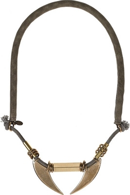 ACB Lineae Embellished Leather Necklace