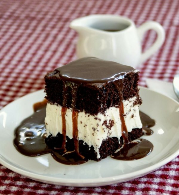 Oreo and Fudge Ice Cream Cake