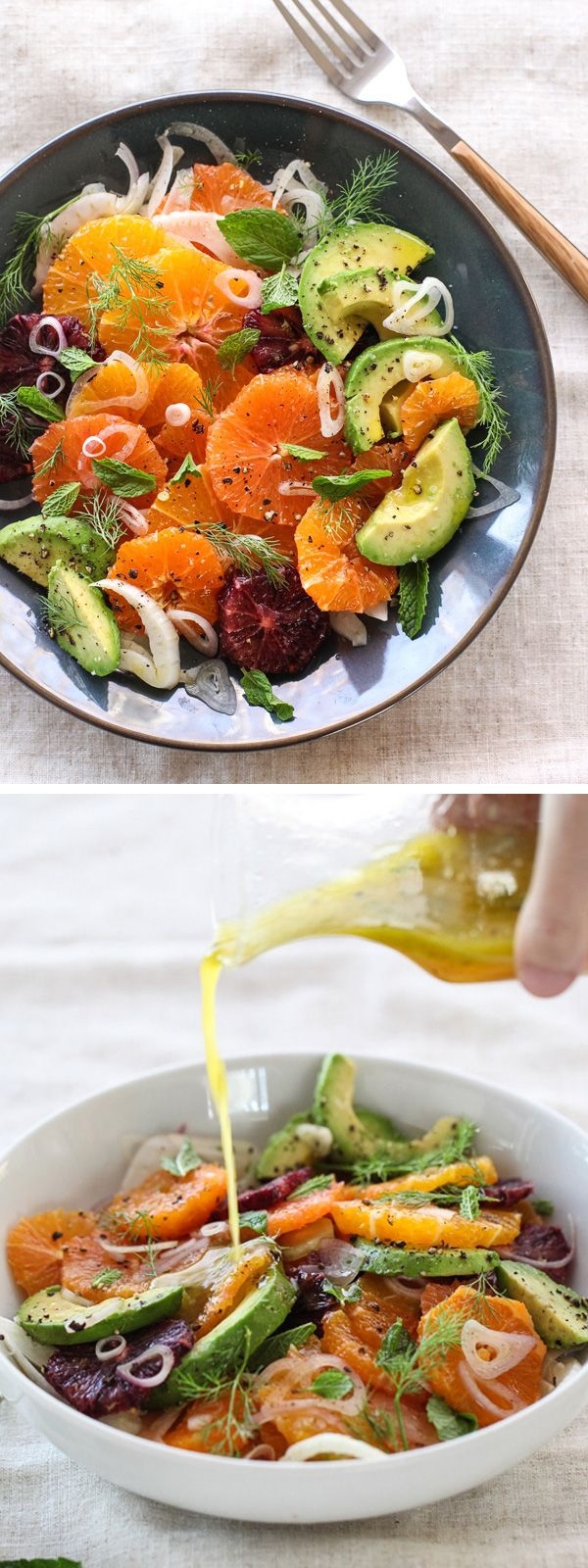 Fresh Citrus and Avocado and Champagne Vinegar Dressing