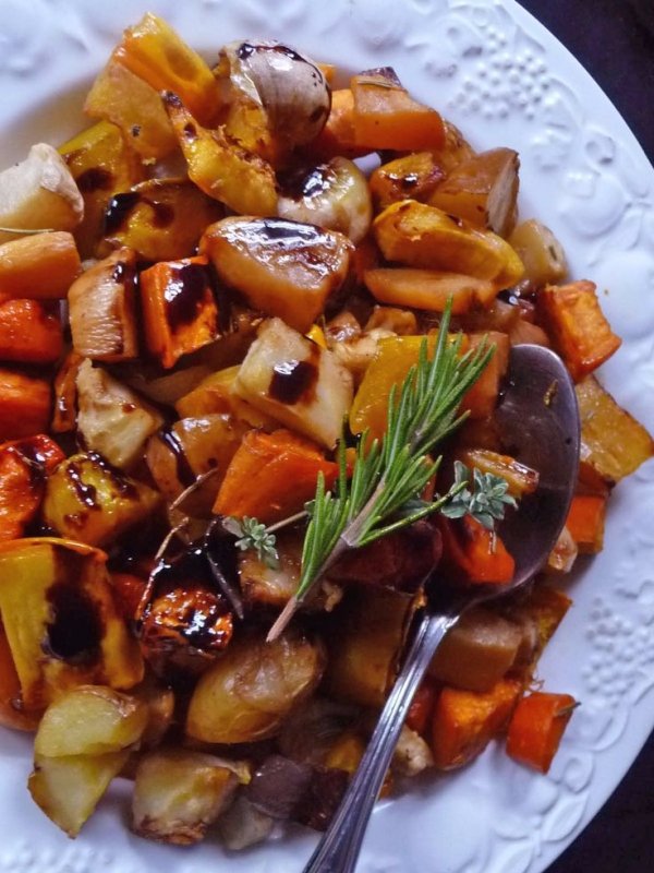 Balsamic Glazed Roasted Root Vegetables