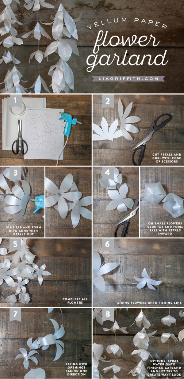 Vellum Flower Garland