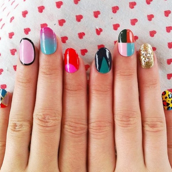 manicure, nail, finger, polka dot, pattern,