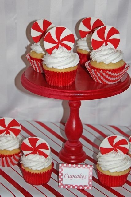 Swirled Candy Cane Cupcakes