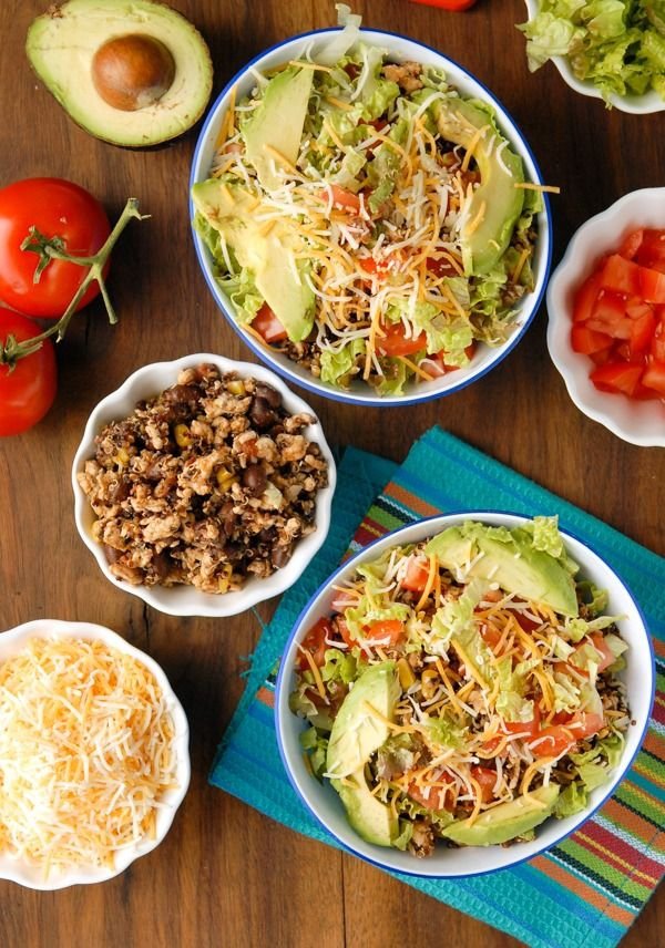 Lean Turkey Black Bean Quinoa Burrito Bowl