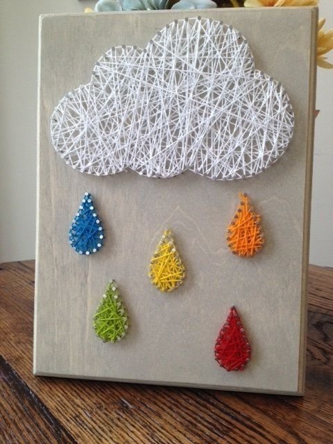 Rain Cloud Nail & String Art