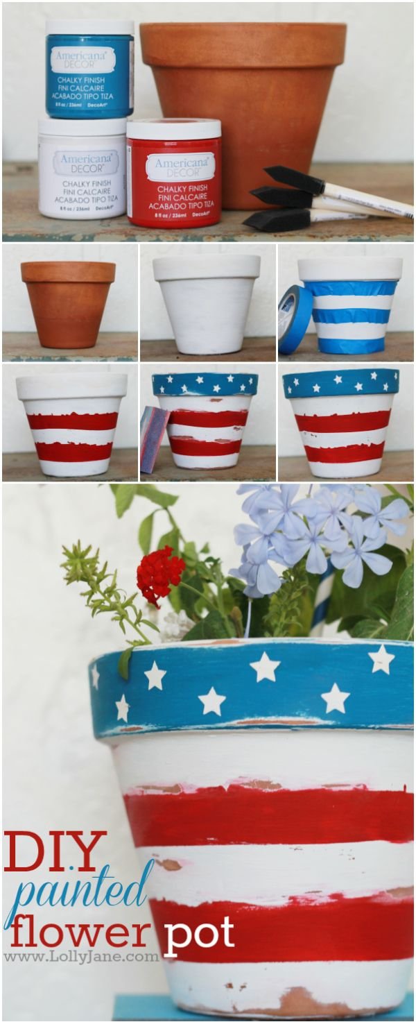 Stars and Stripes Flower Pot for Your Patio