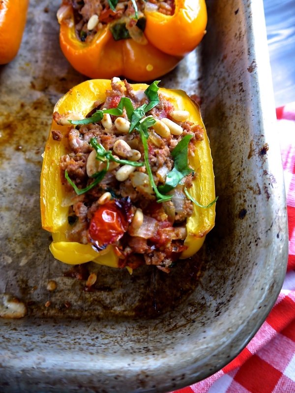 Pork and Bulgar Wheat Stuffed Peppers