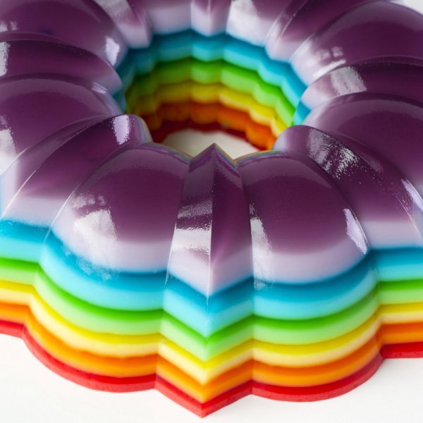 Spiked Rainbow Jello Mold