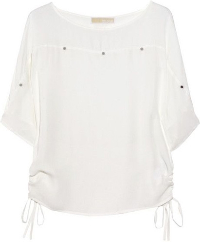 Michael Michael Kors Kimono-Sleeved Silk Blouse