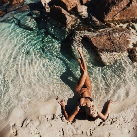 water, rock, girl, fun, vacation,