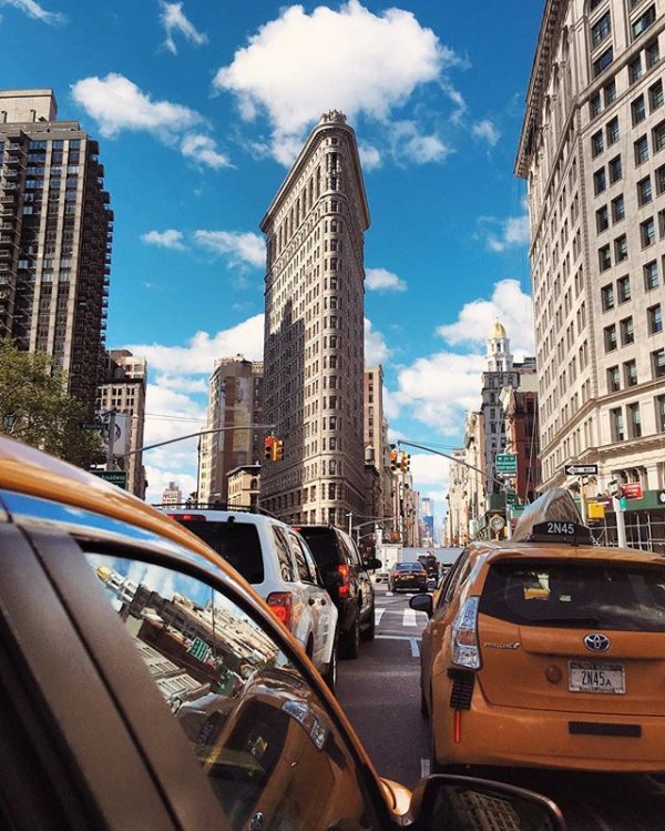 Flatiron Building, Flatiron Building, road, vehicle, cityscape,