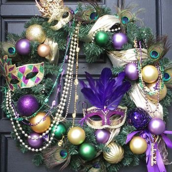 Mardi Gras Holiday Wreath