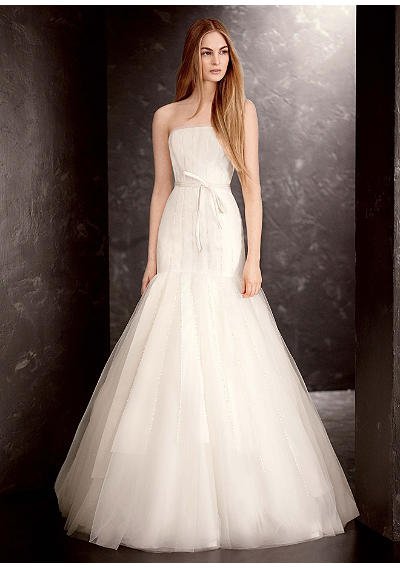 White by Vera Wang Sequin Organza Dress