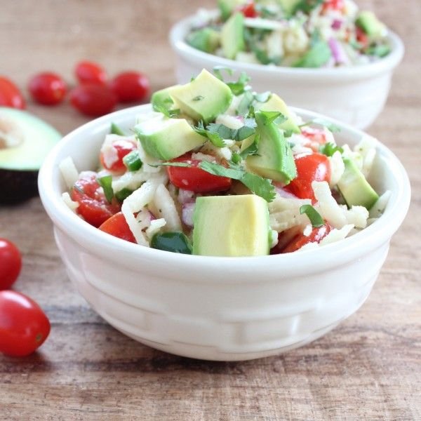 Spiralized Jicama & Avocado Salad