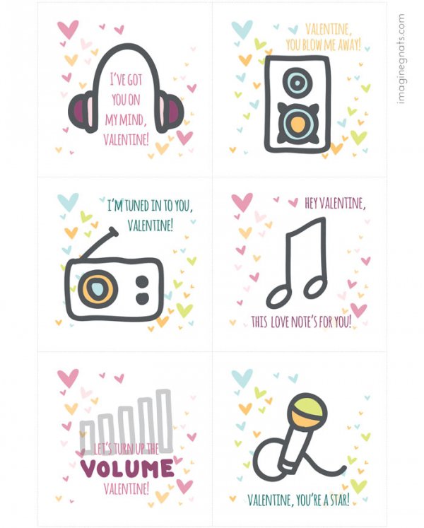 Music-themed Valentine's Day Cards