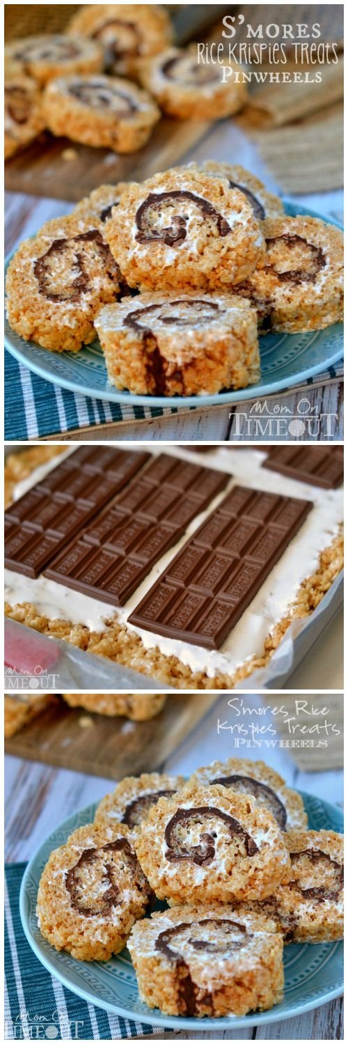 S'mores Rice Krispies Treats Pinwheels