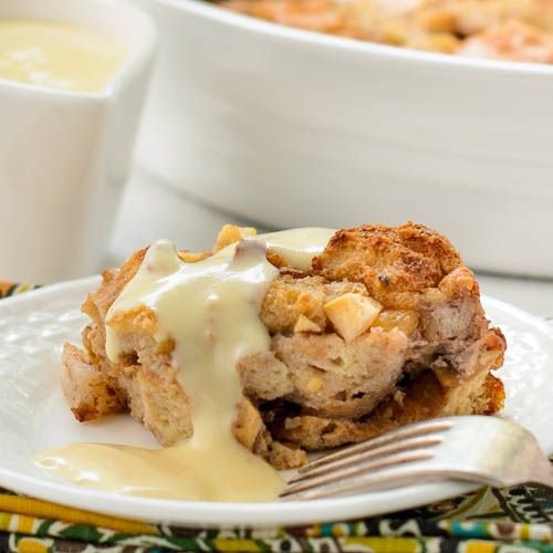 Pear Walnut Bread Pudding