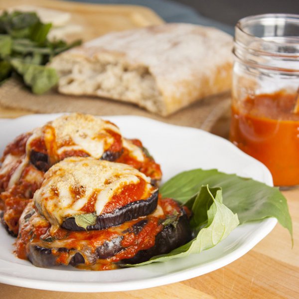 Baked Eggplant Parmesan Stacks