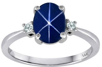 Star Sapphire Engagement Ring