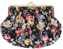 Forever21 Rose Printed Cosmetic Bag