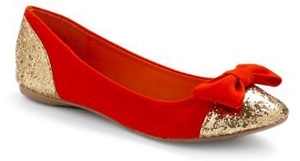 Modcloth Gold-Oriented Red Shoes