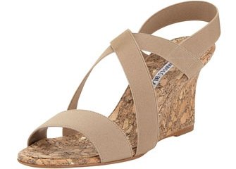 Manolo Blahnik Terwe Elastic Cork Wedge Sandals