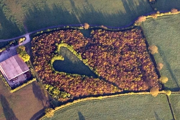 aerial photography, bird's eye view, residential area, wetland, geological phenomenon,