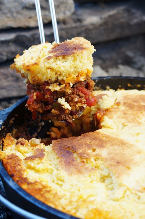 Chili and Cornbread Skillet