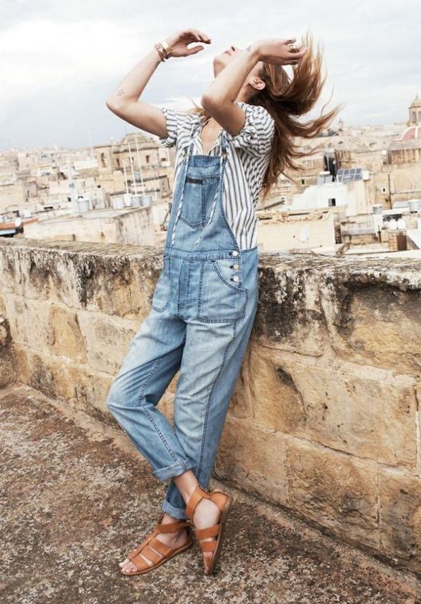 Overalls + Stripes