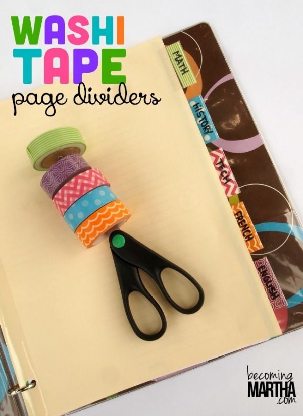 Washi Tape Page Dividers