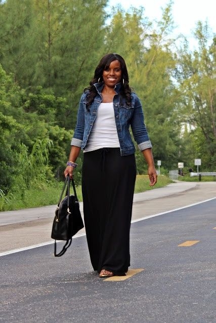 Long Skirt, Jean Jacket