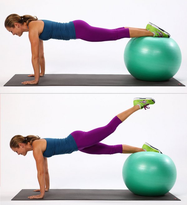 Stability Ball Leg Lifts